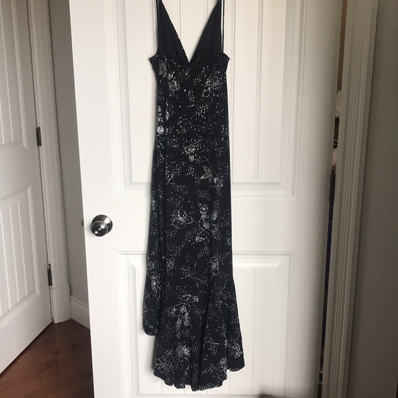 Tawny black and silver sparkle front ruffle high low formal dress - Picture 3 of 5